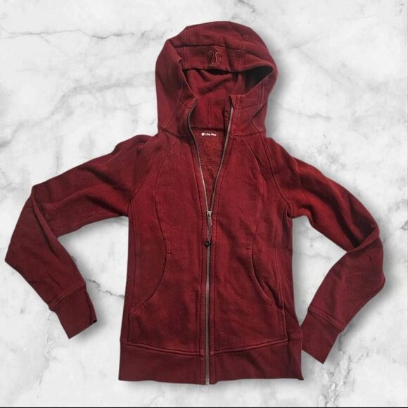 lululemon athletica Tops - Lululemon Size 4 Red Scuba Full Zip